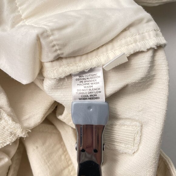 Loft Ann Taylor Corduroy Curvy Skinny  Pants Cuffed Hem Stretch Cream Women's 26 - Picture 7 of 13